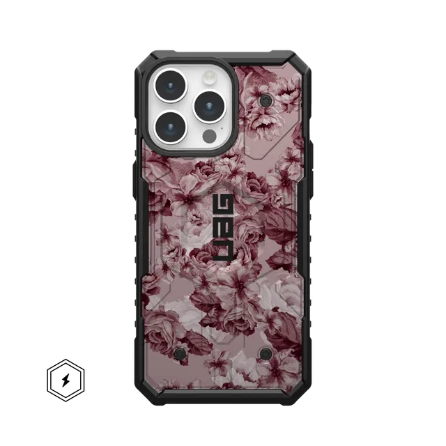 uag-pathfinder-iphone-16-pro-max-magsafe-h-lle-floral-merlot image 1