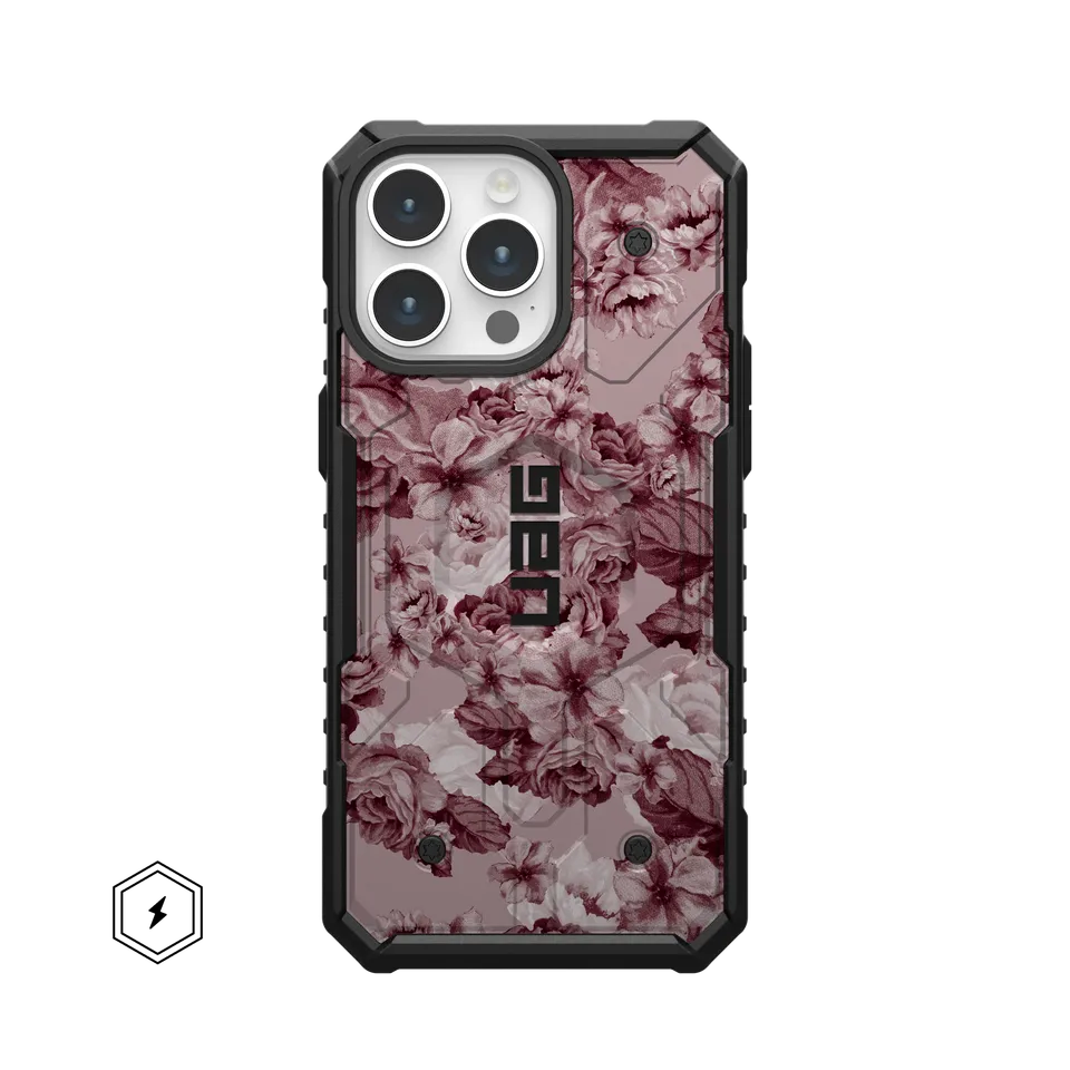 uag-pathfinder-iphone-16-pro-max-magsafe-h-lle-floral-merlot image 1