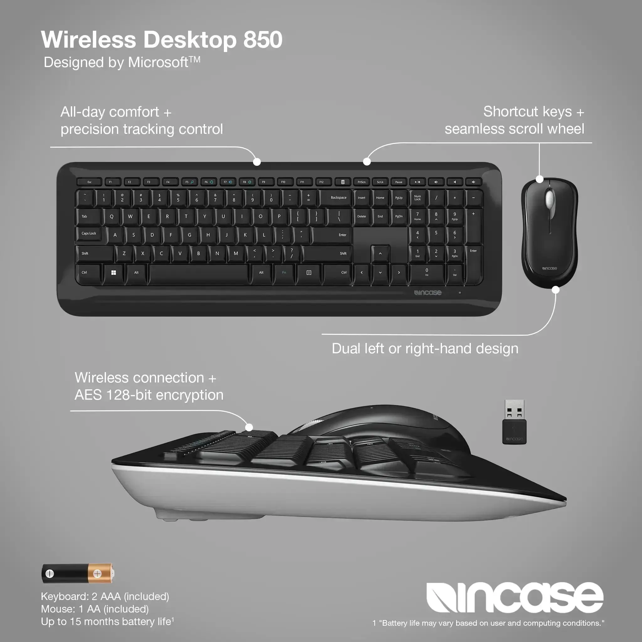 incase-designed-by-microsoft-wireless-desktop-850-tastatur-set-schwarz image 3