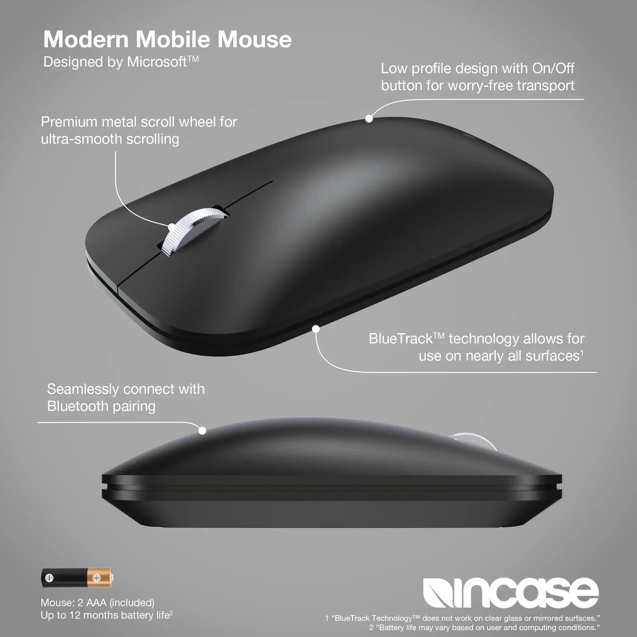 incase-modern-mobile-mouse-bluetooth-schwarz-flach image 3