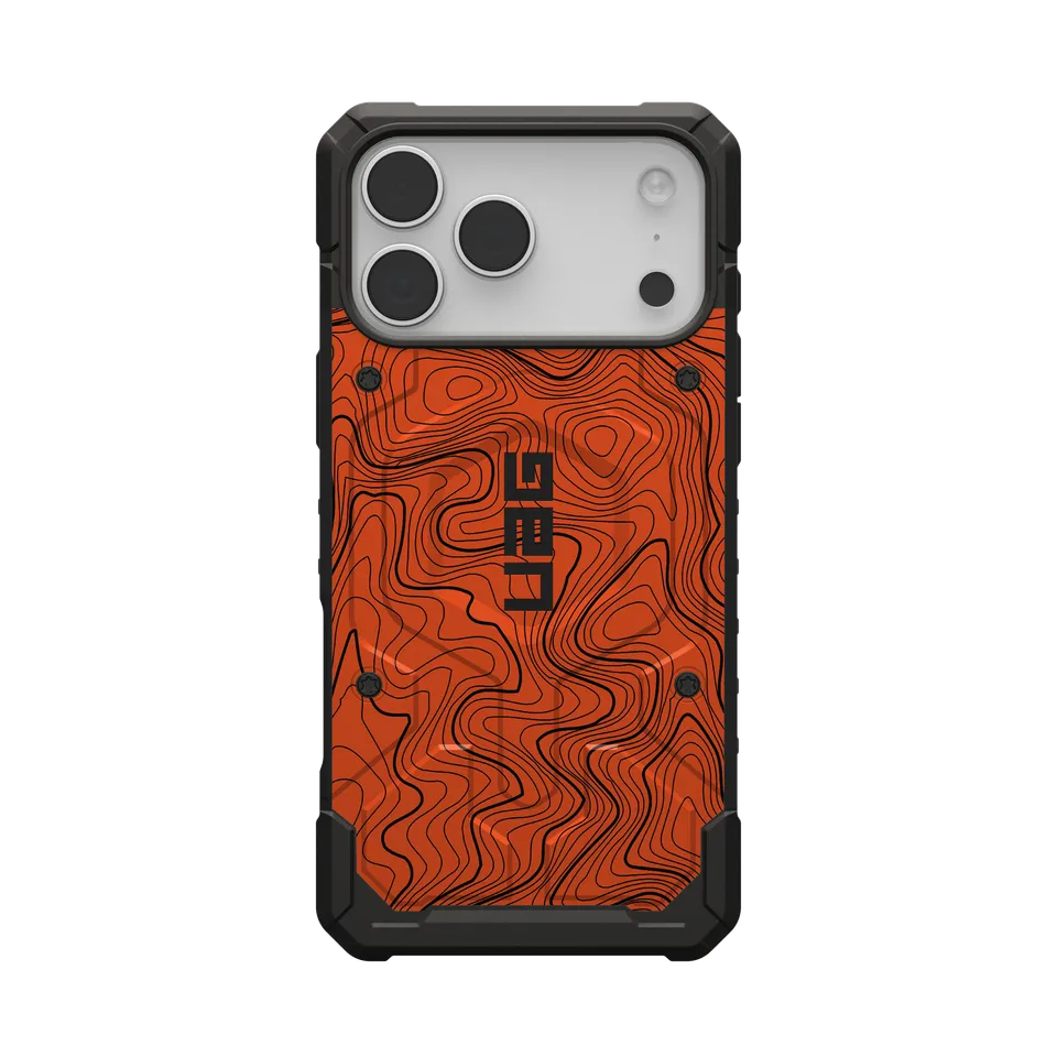 uag-pathfinder-iphone-17-pro-max-h-lle-orange-topography-magsafe image 1