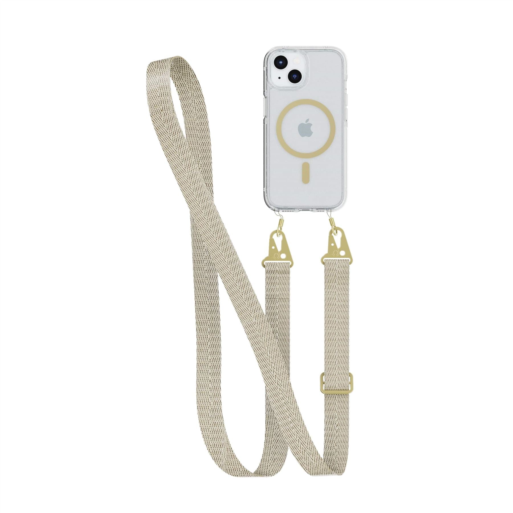 tech21-flexquartz-iphone-13-17e-h-lle-clear-gold-mit-band image 1