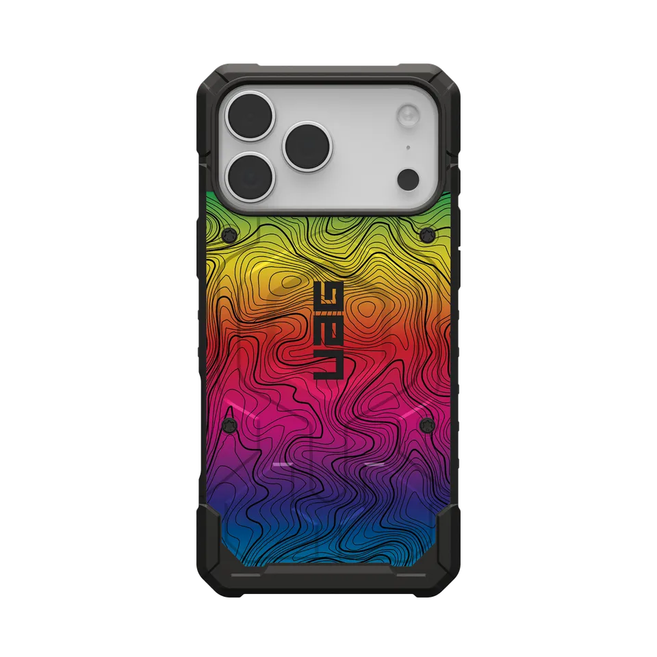 uag-pathfinder-iphone-17-pro-max-h-lle-rainbow-topography-magsafe image 1