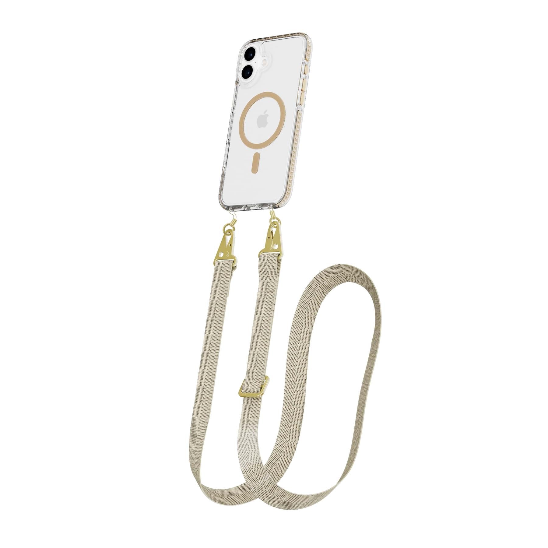 tech21-evocrystal-iphone-16-plus-handyh-lle-gold-mit-band-transparent image 4