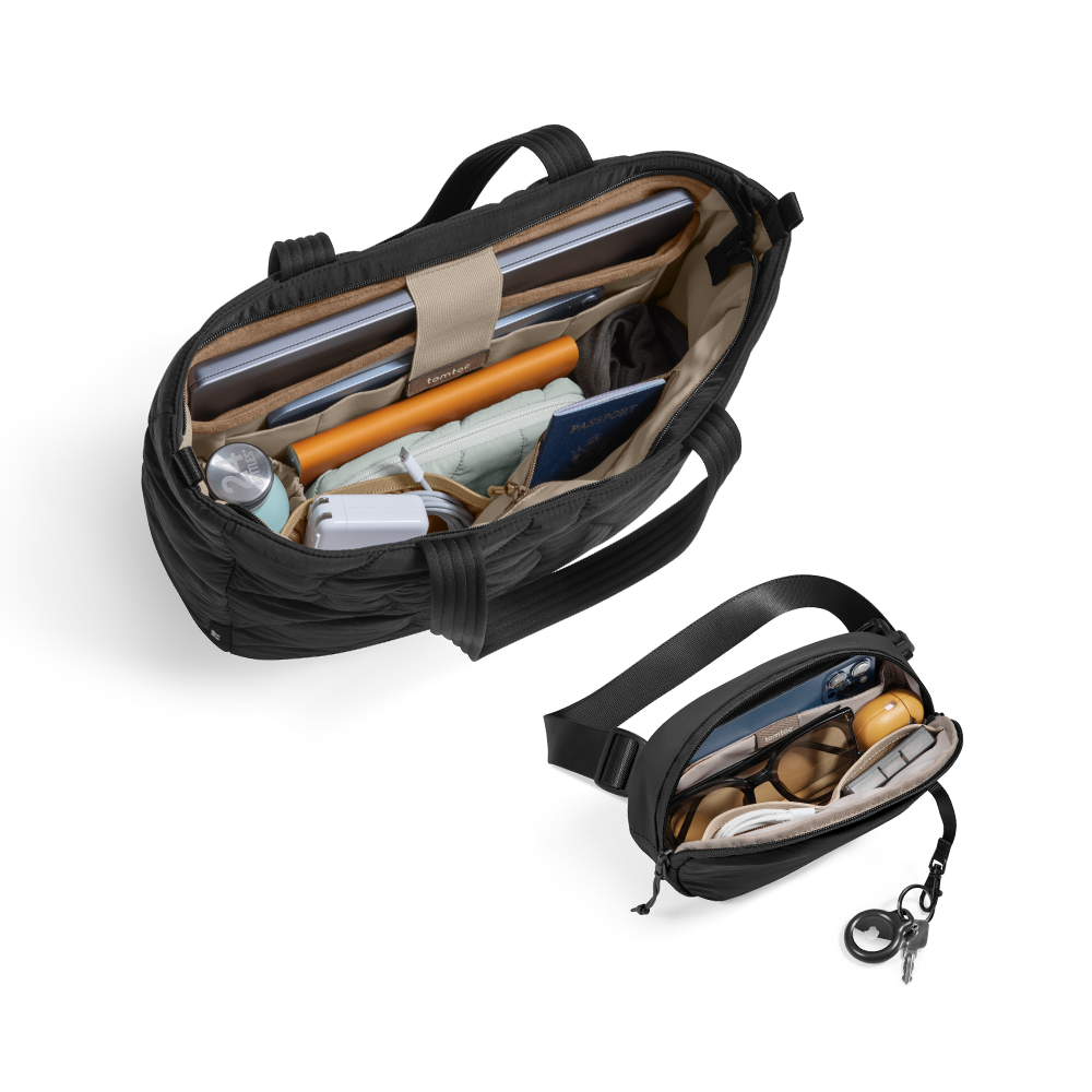 tomtoc-smart-carry-kit-terra-tote-slingbean-taschen-set-schwarz image 2
