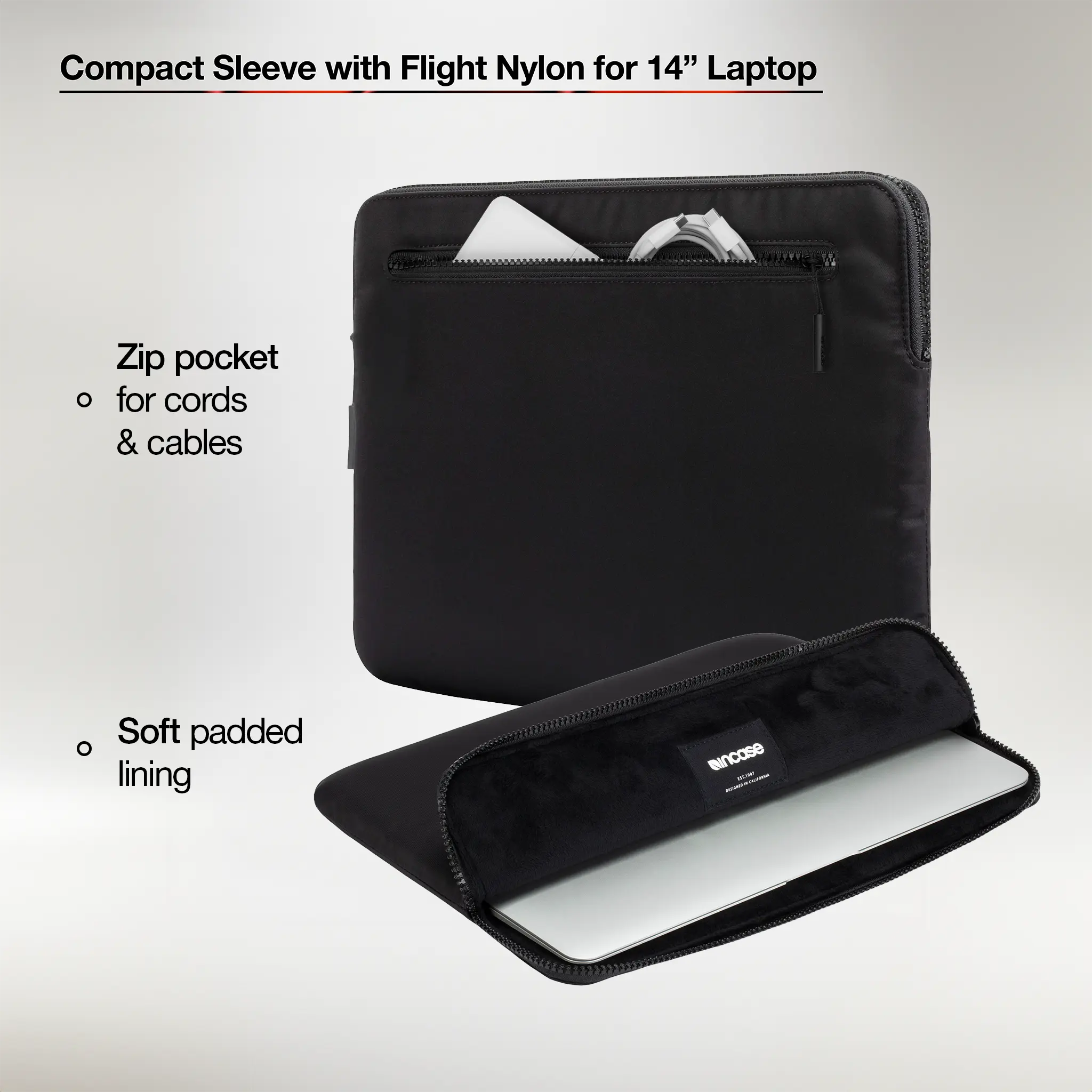 incase-compact-sleeve-14-zoll-laptop-h-lle-schwarz-nylon image 4
