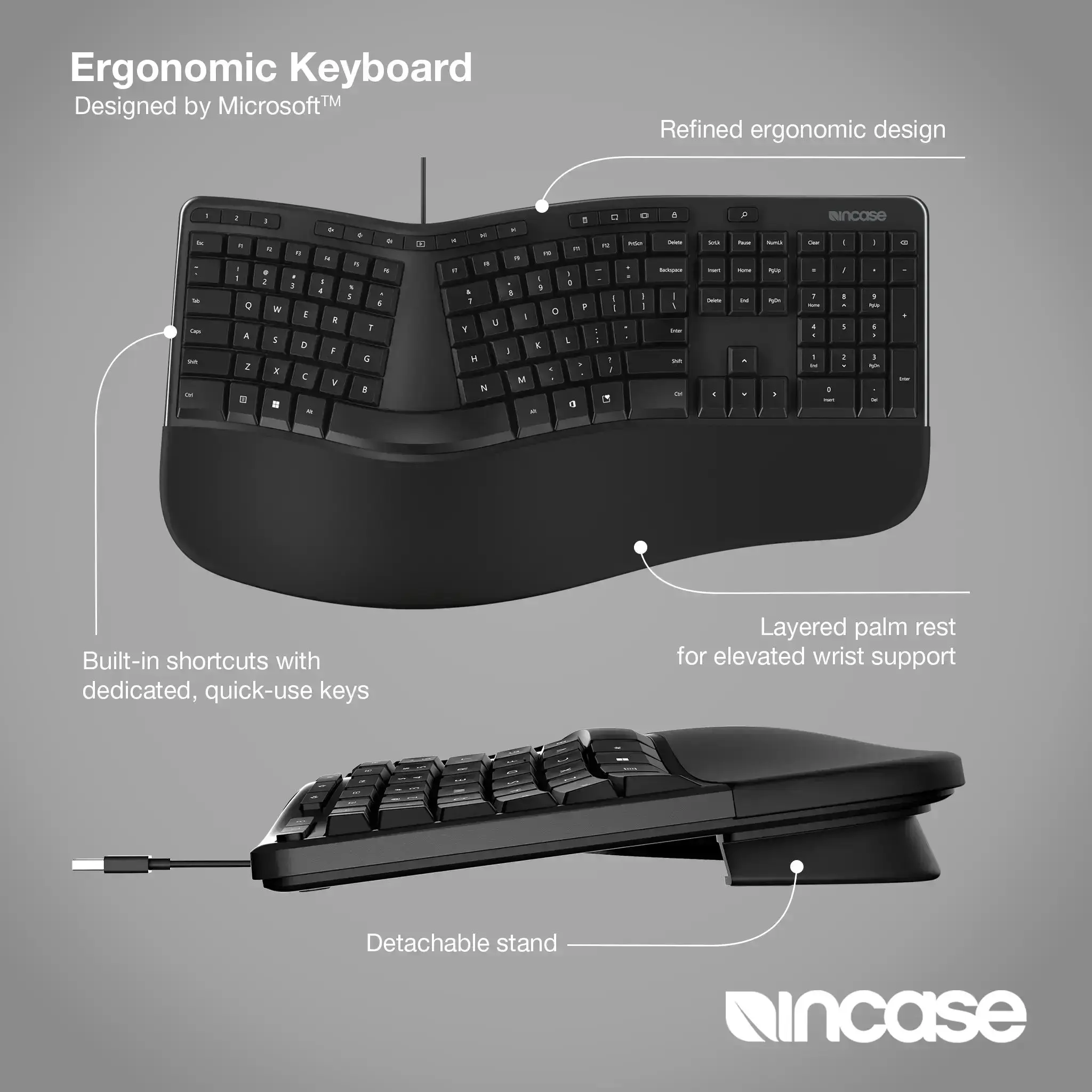 incase-designed-by-microsoft-ergonomische-tastatur-schwarz-usb image 3