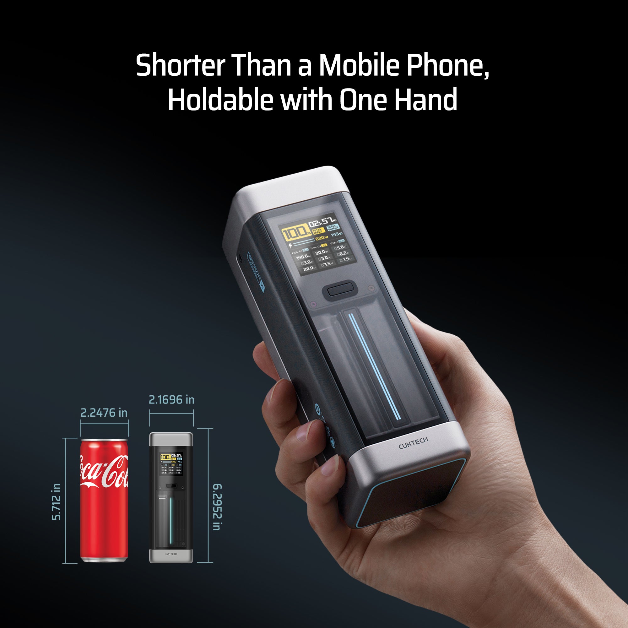 cuktech-20-powerbank-25000mah-210w-display image 5