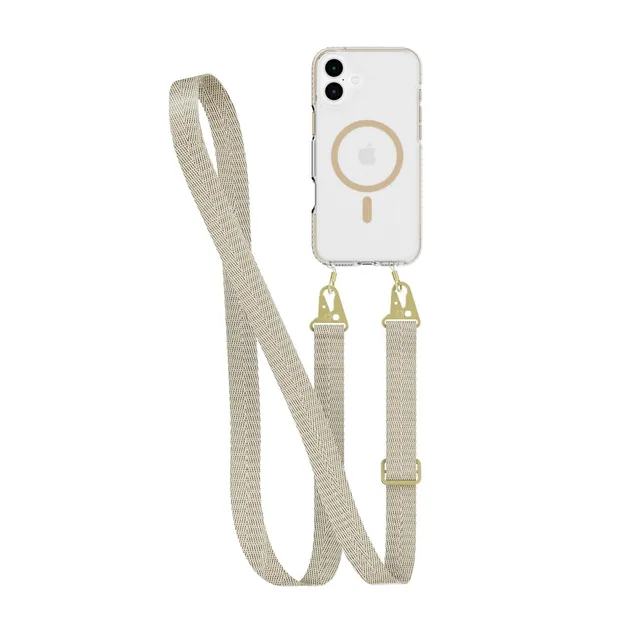 tech21-evocrystal-iphone-16-plus-handyh-lle-gold-mit-band-transparent image 1