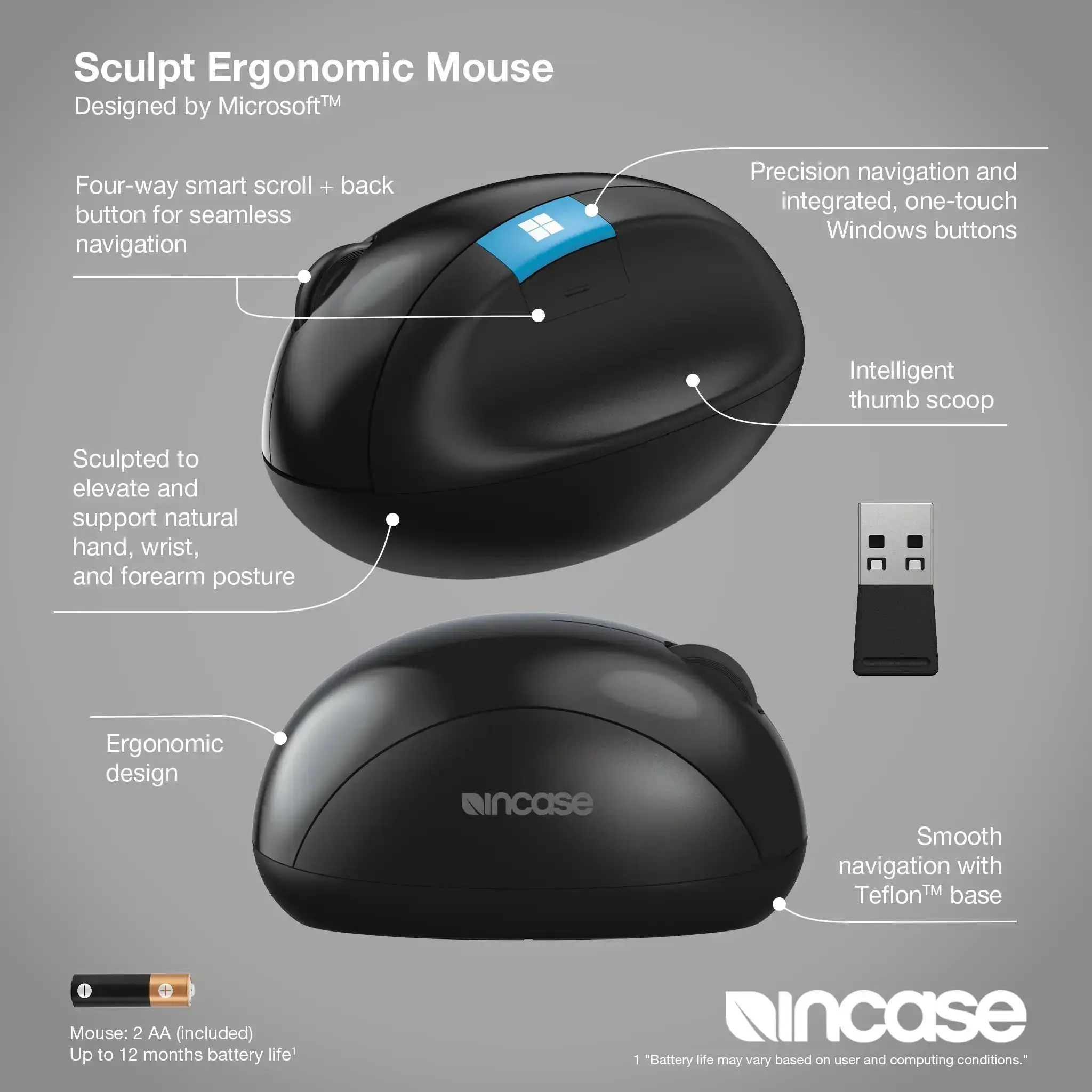 incase-sculpt-ergonomische-maus-schwarz-windows-taste image 3