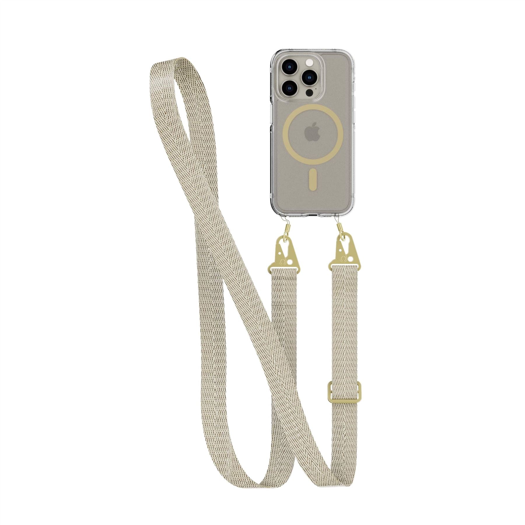 tech21-flexquartz-iphone-15-pro-handyh-lle-gold-band-magsafe image 1