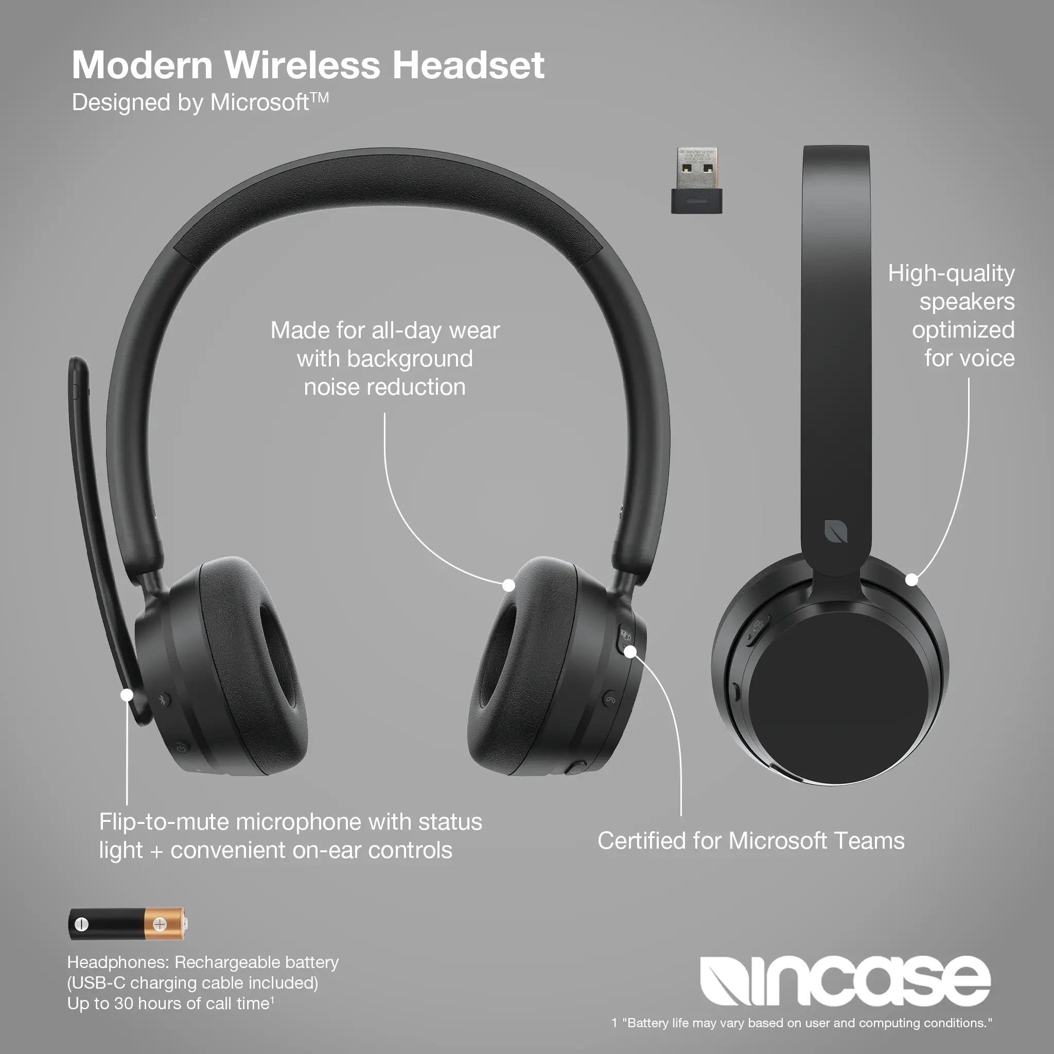 incase-modern-wireless-headset-teams-schwarz-translucent image 3