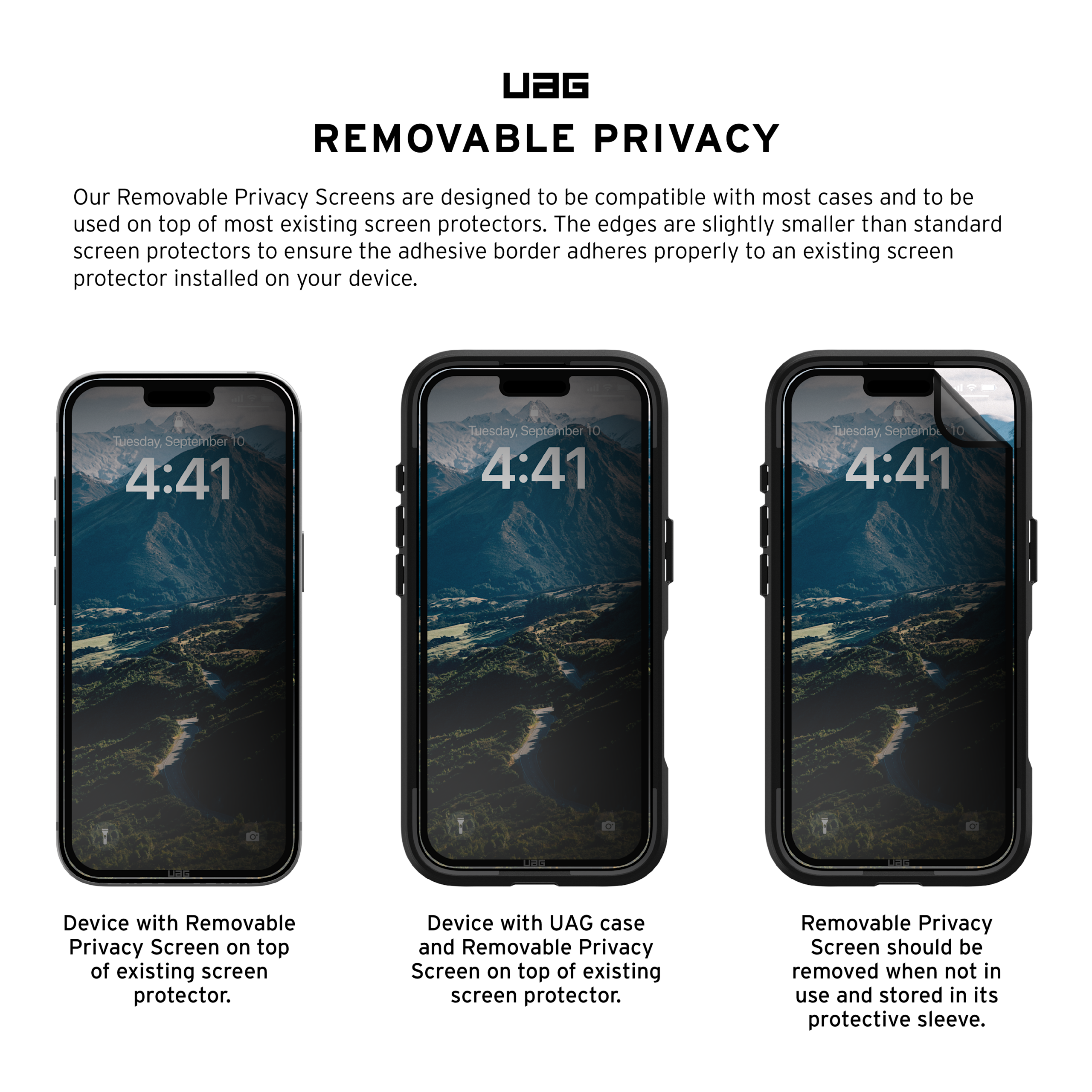 uag-standard-issue-iphone-15-pro-blickschutzfolie-abnehmbar image 4