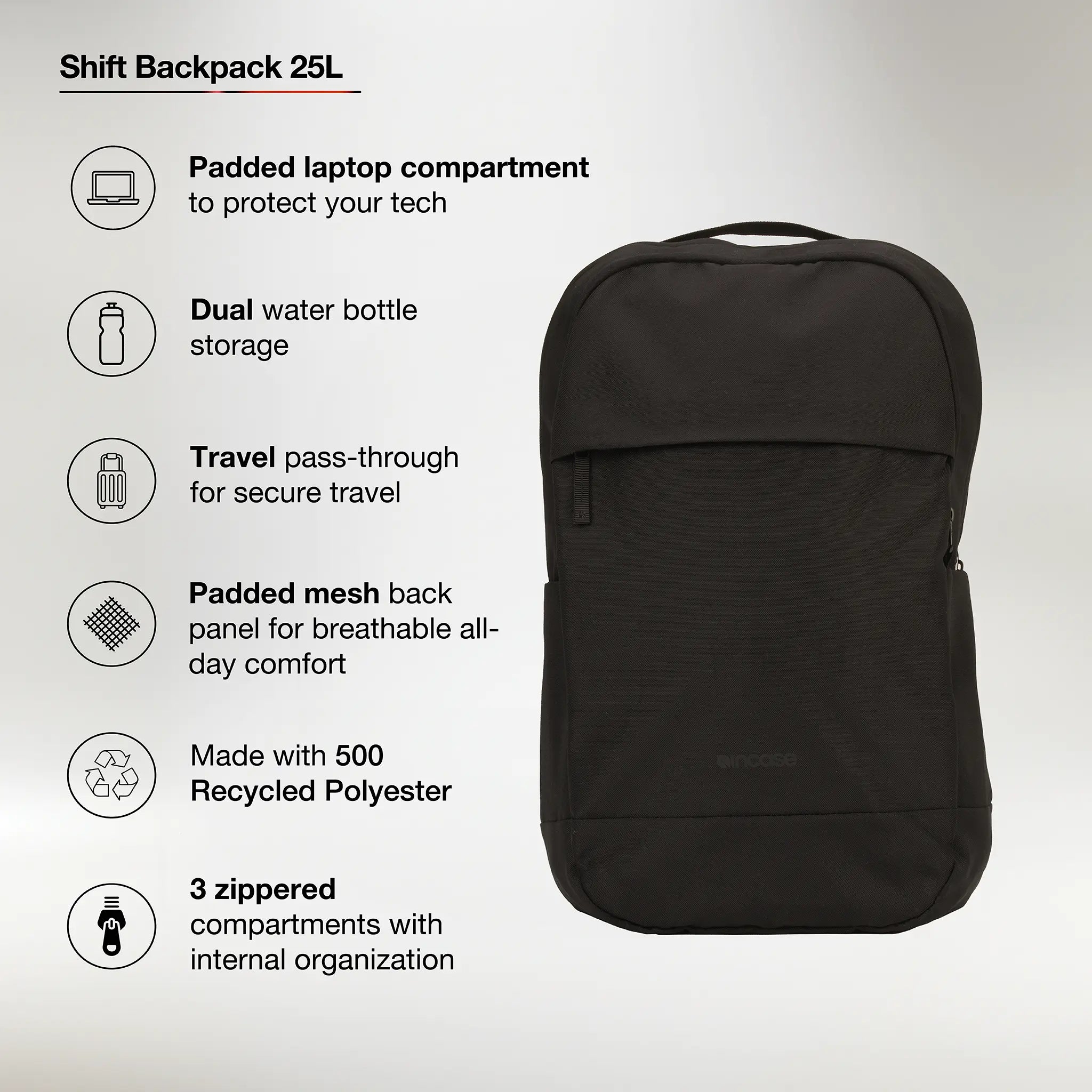 incase-shift-rucksack-25l-daypack-laptopfach-schwarz image 3