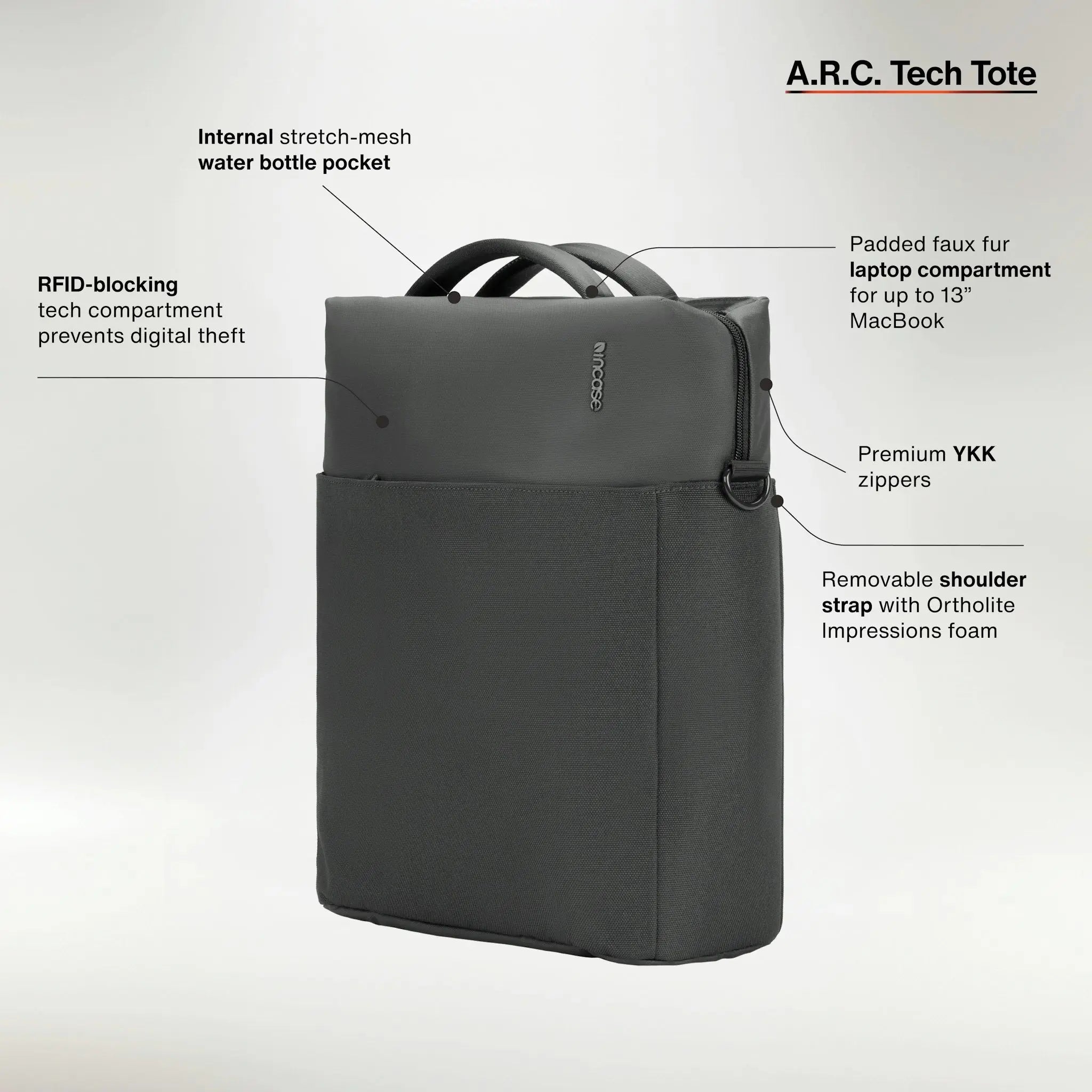 incase-a-r-c-tech-tote-14l-14-zoll-laptop-schwarz-recycelt image 3
