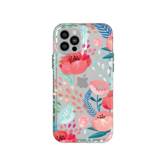 tech21-evoart-iphone-12-12-pro-handyh-lle-coral-red-blumen image 1