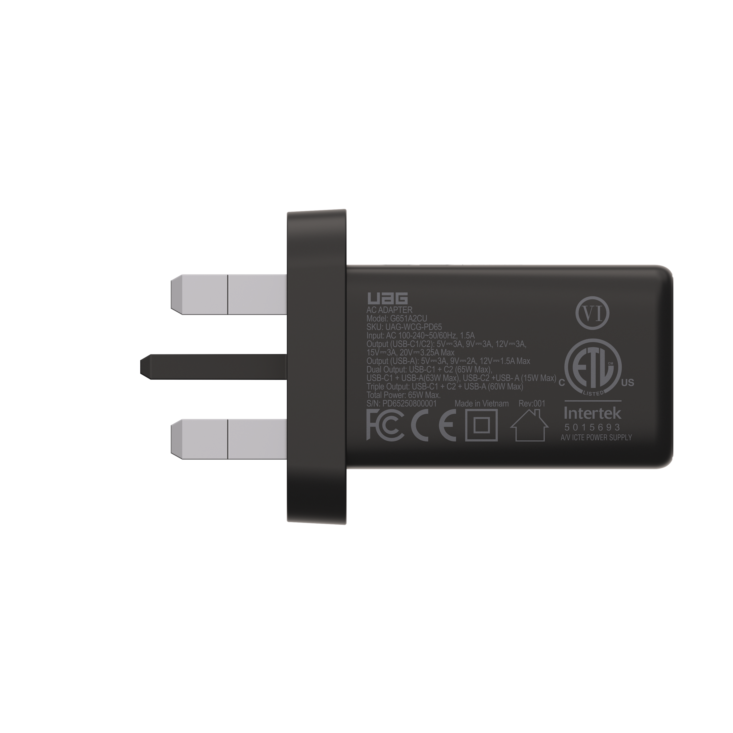uag-srge-65w-wandladeger-t-3-port-gan-usb-c-schnellladen image 6