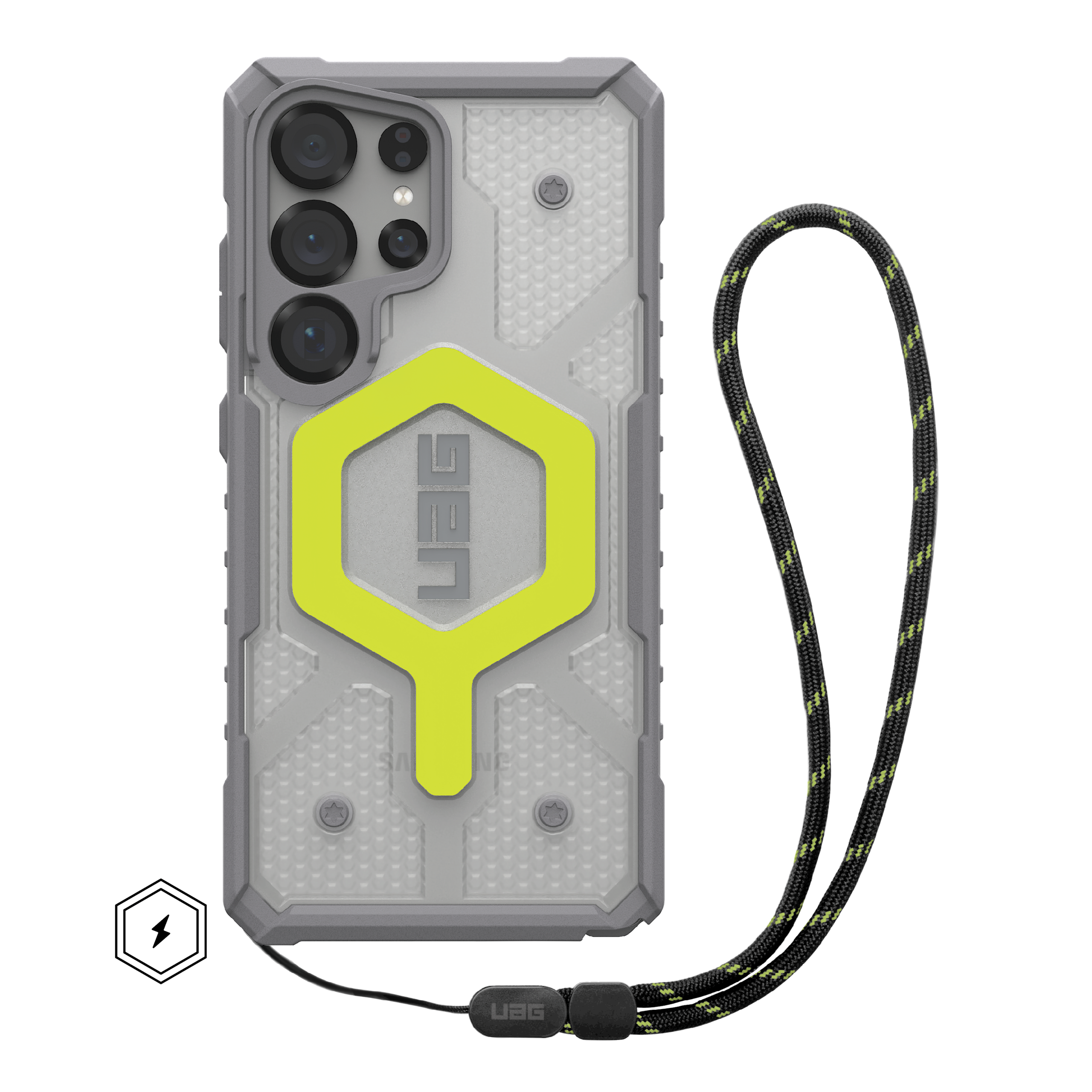 uag-pathfinder-clear-s25-ultra-h-lle-neon-lanyard image 3