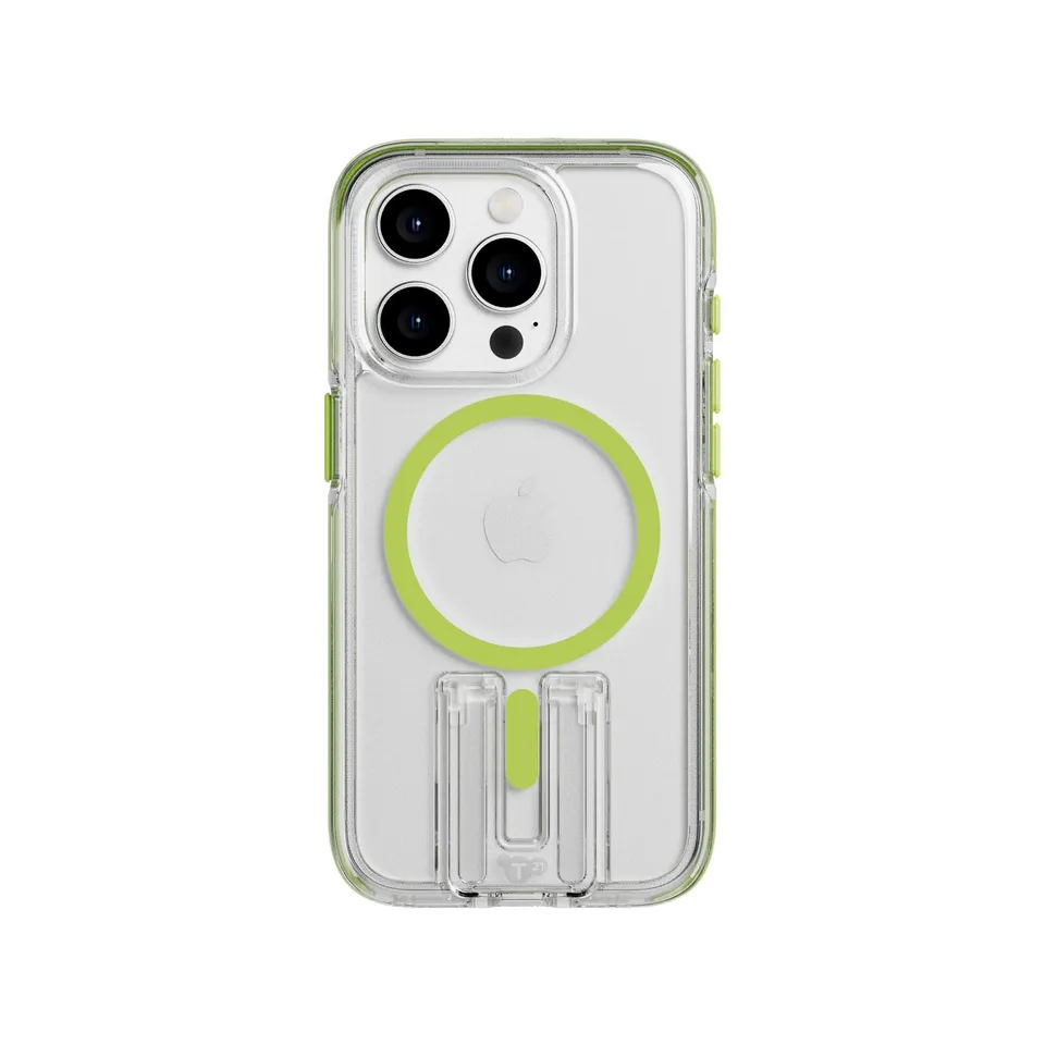 tech21-evocrystal-kick-iphone-15-pro-h-lle-lime-magsafe image 1