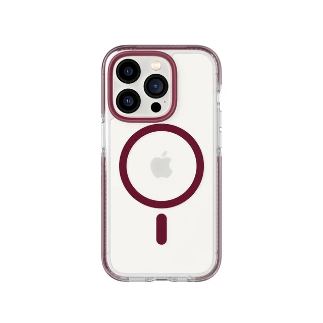 tech21-evocrystal-iphone-14-pro-h-lle-magsafe-burgundy-klar image 1