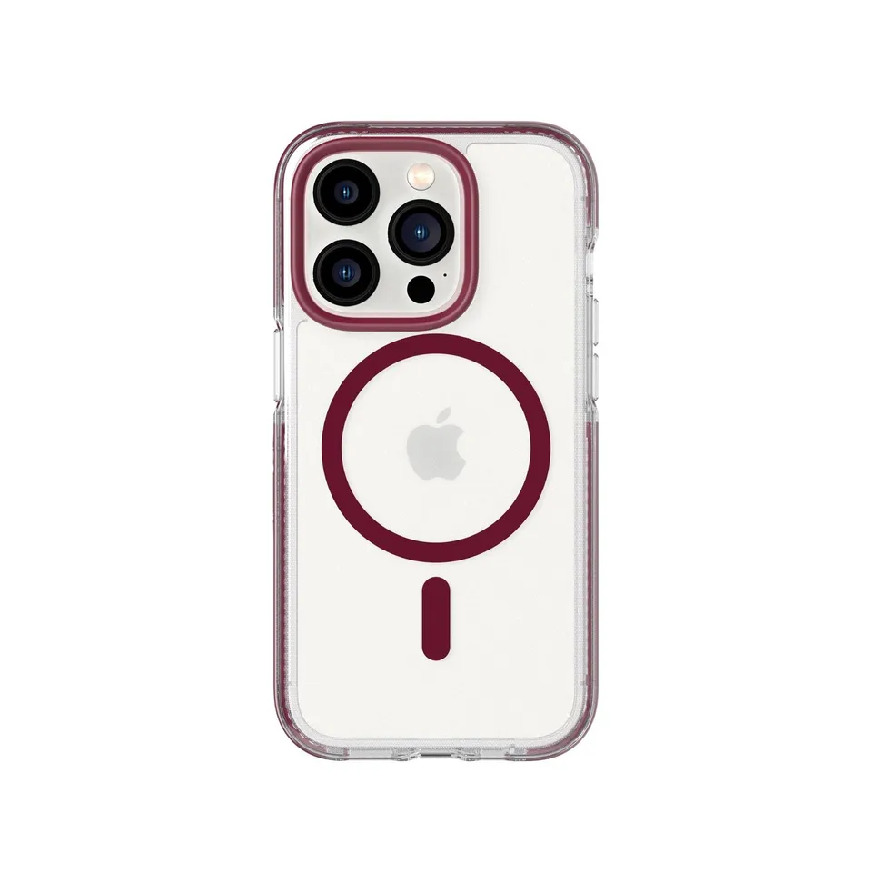 tech21-evocrystal-iphone-14-pro-h-lle-magsafe-burgundy-klar image 1