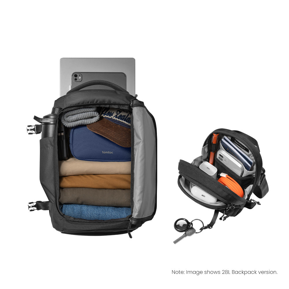 tomtoc-travel-light-set-rucksack-28l-mit-crossbody-bag image 2