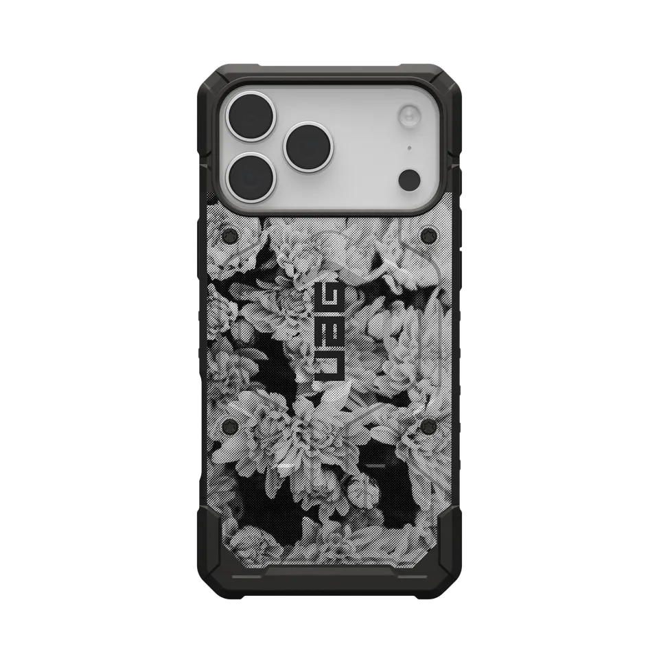 uag-pathfinder-iphone-17-pro-max-h-lle-magsafe-floral-grey image 1