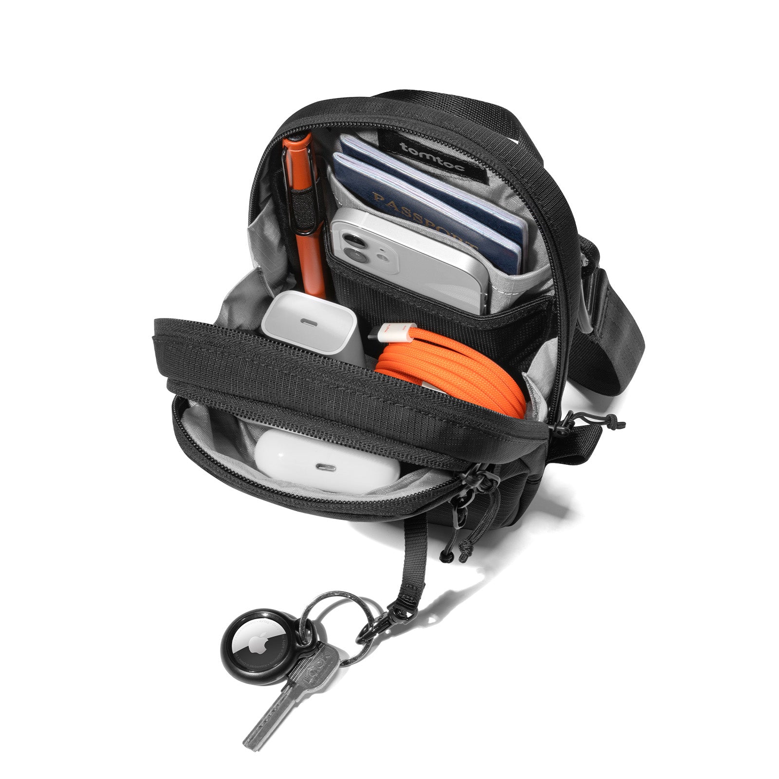 tomtoc-aviator-t37-crossbody-tasche-schwarz-1-3l-rfid image 2