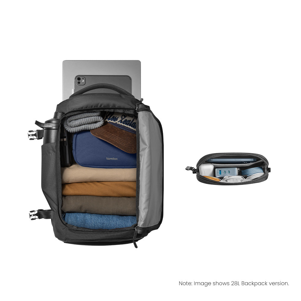 tomtoc-travel-light-duo-s-rucksack-28l-organizer-schwarz image 2