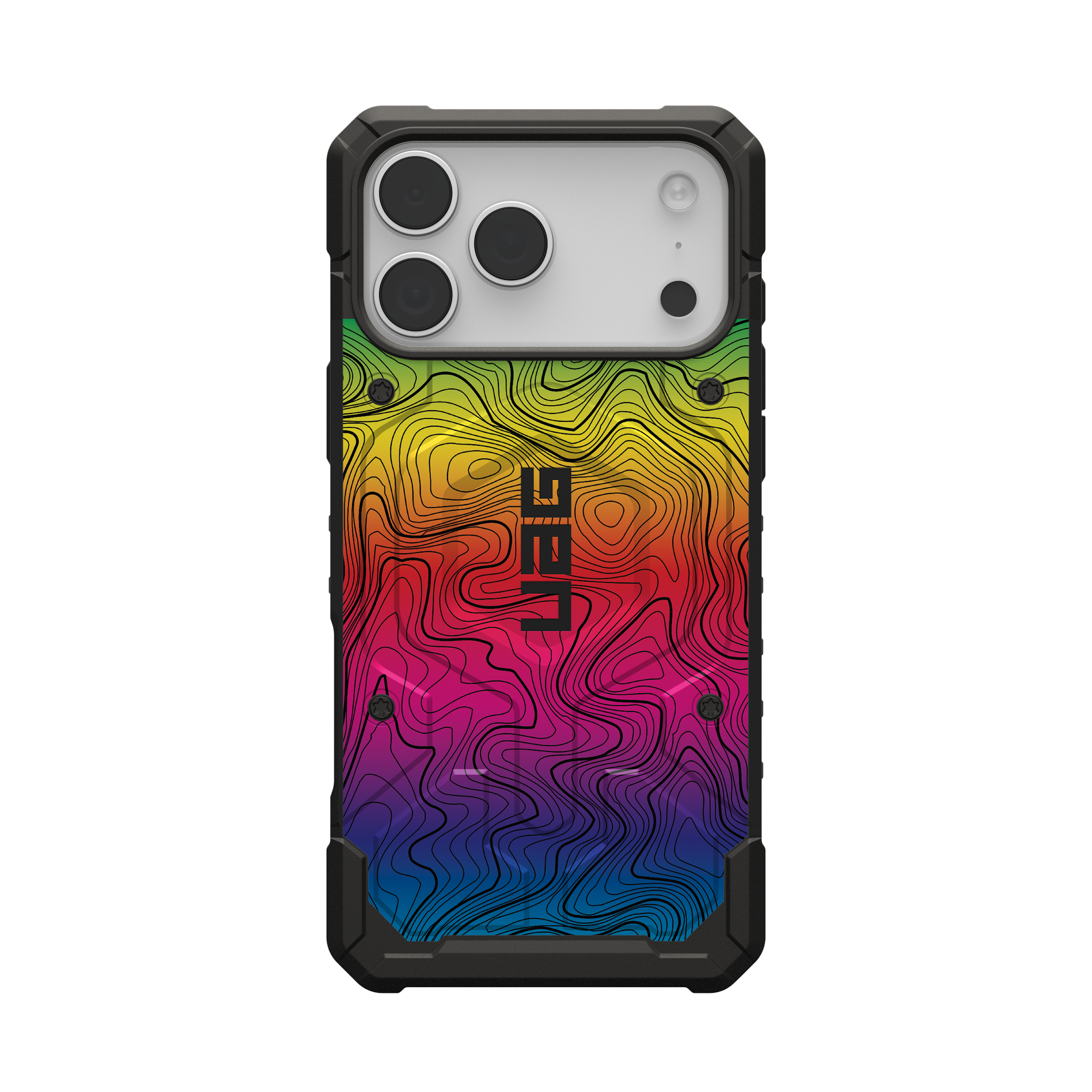 uag-pathfinder-iphone-17-pro-max-h-lle-rainbow-topography-magsafe image 1