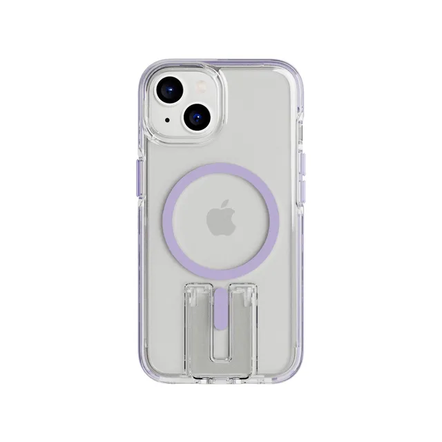 tech21-evocrystal-kick-iphone-13-14-15-h-lle-clear-lilac-magsafe image 1