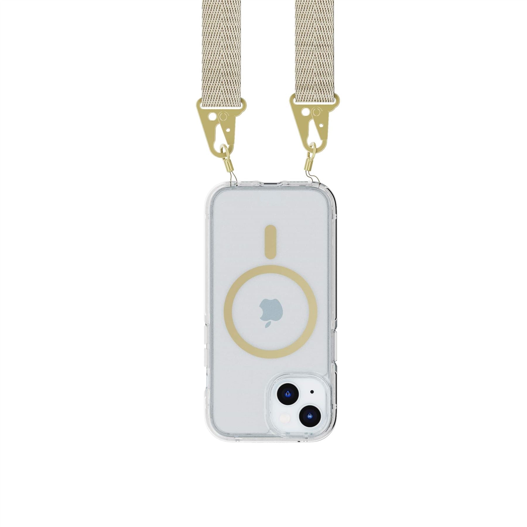 tech21-flexquartz-iphone-13-17e-h-lle-clear-gold-mit-band image 2