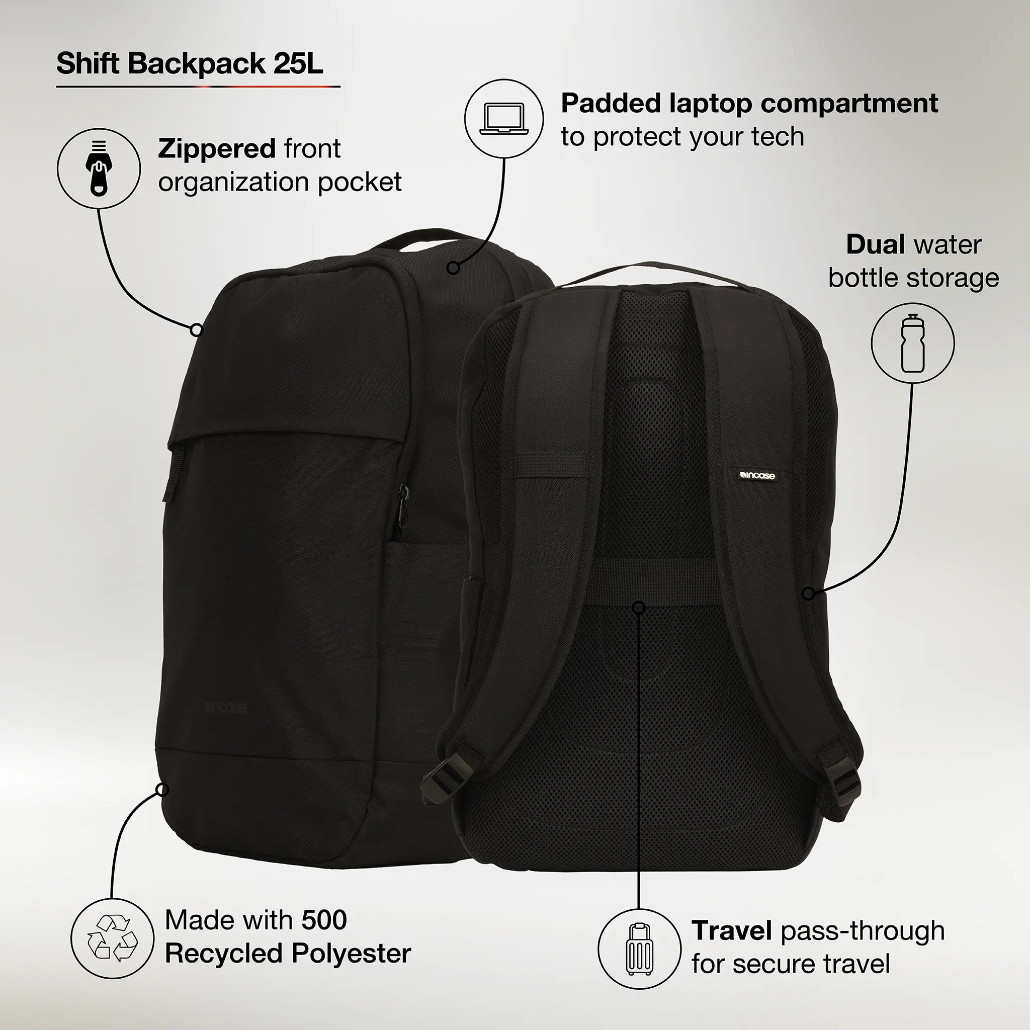 incase-shift-rucksack-25l-daypack-laptopfach-schwarz image 4