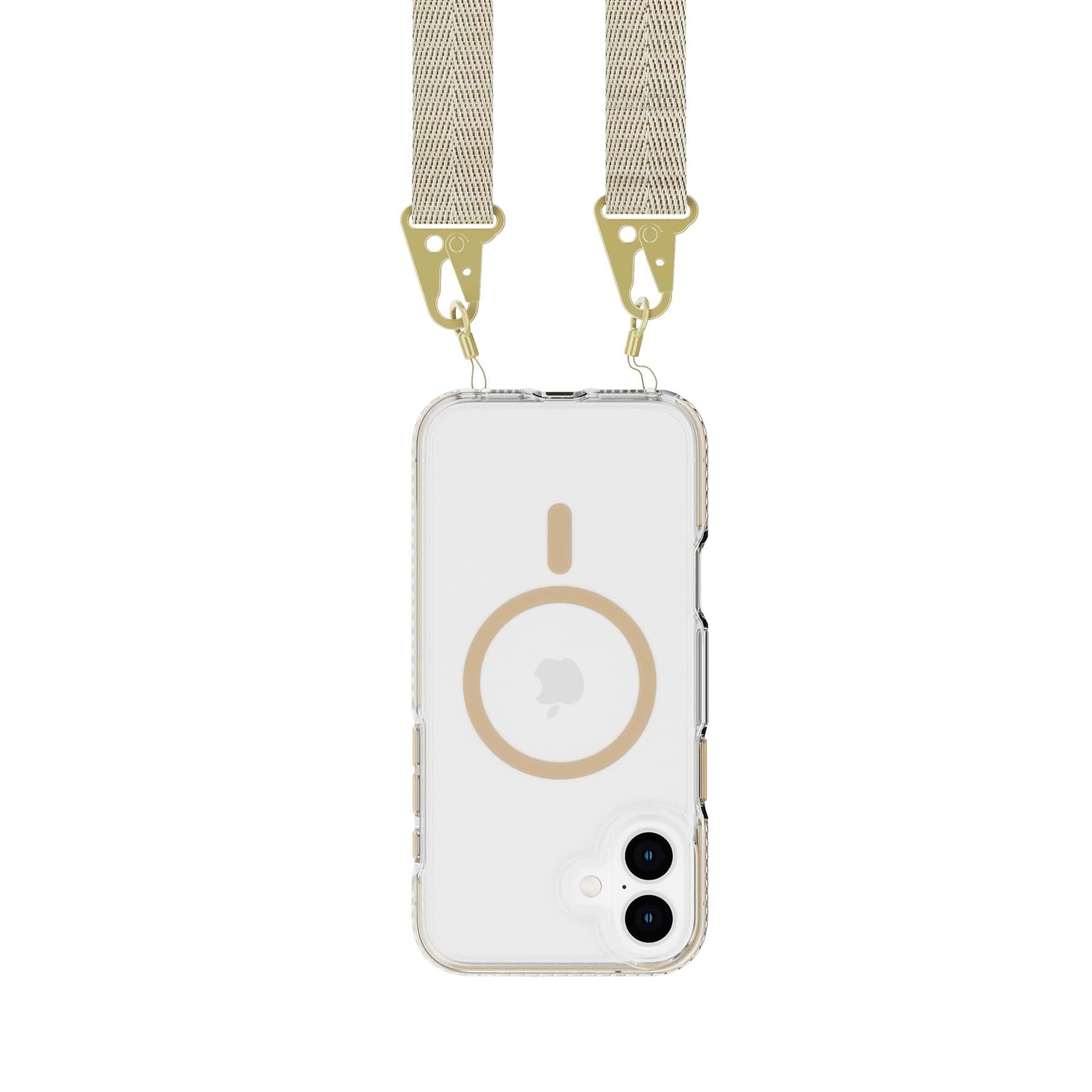 tech21-evocrystal-iphone-16-plus-handyh-lle-gold-mit-band-transparent image 2