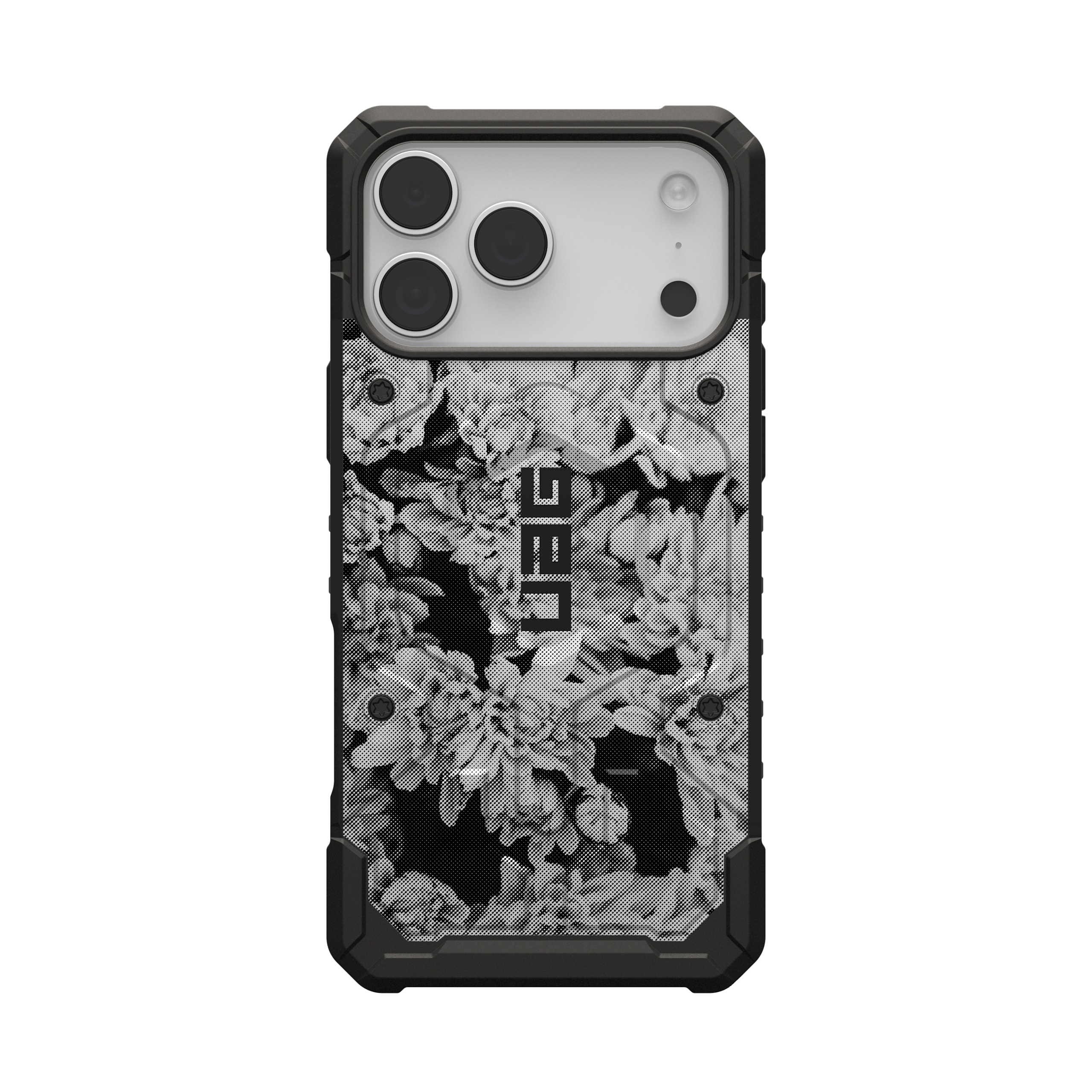 uag-pathfinder-iphone-17-pro-max-h-lle-magsafe-floral-grey image 1