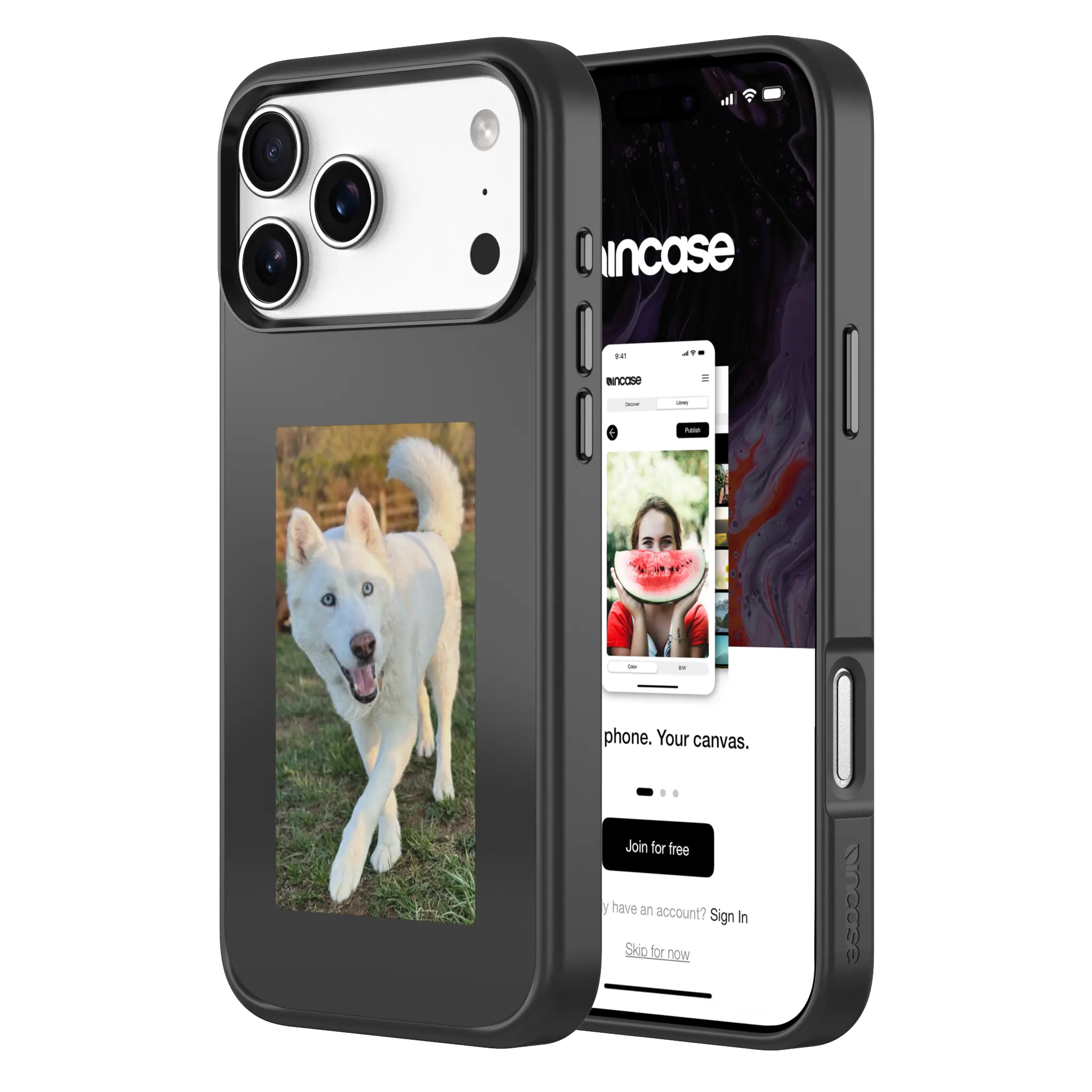 incase-my-flip-screen-h-lle-iphone-17-pro-max-schwarz-e-ink-display image 2