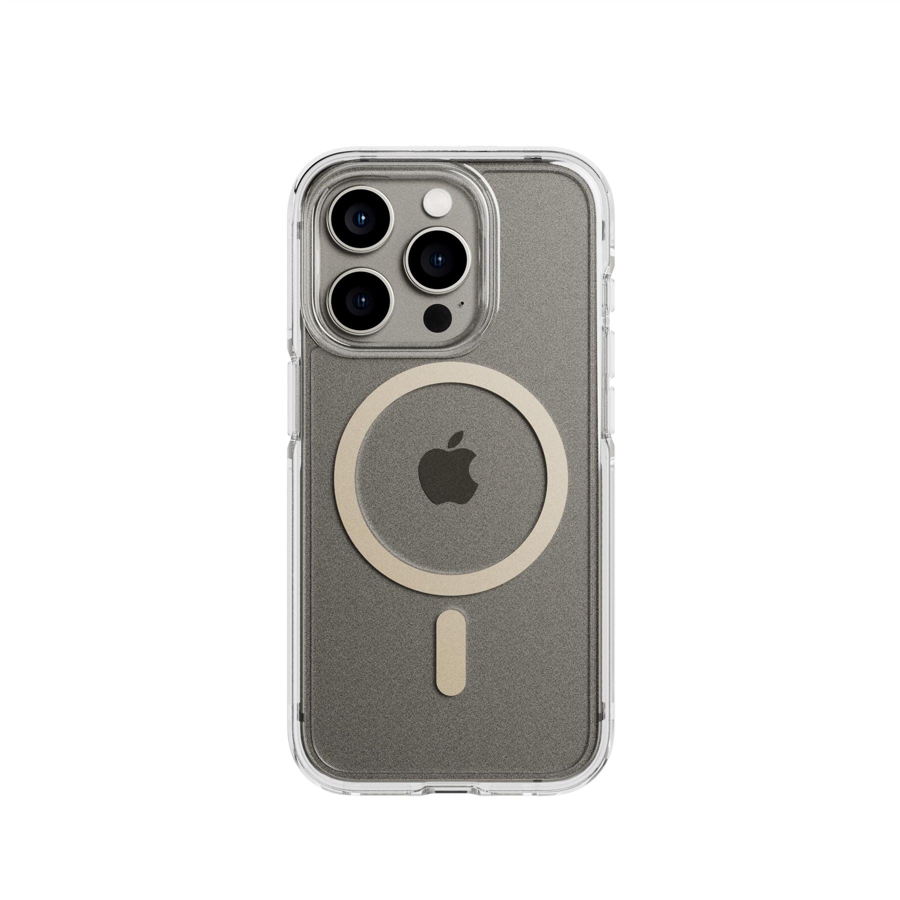 tech21-flexquartz-iphone-15-pro-handyh-lle-gold-klar-magsafe image 1