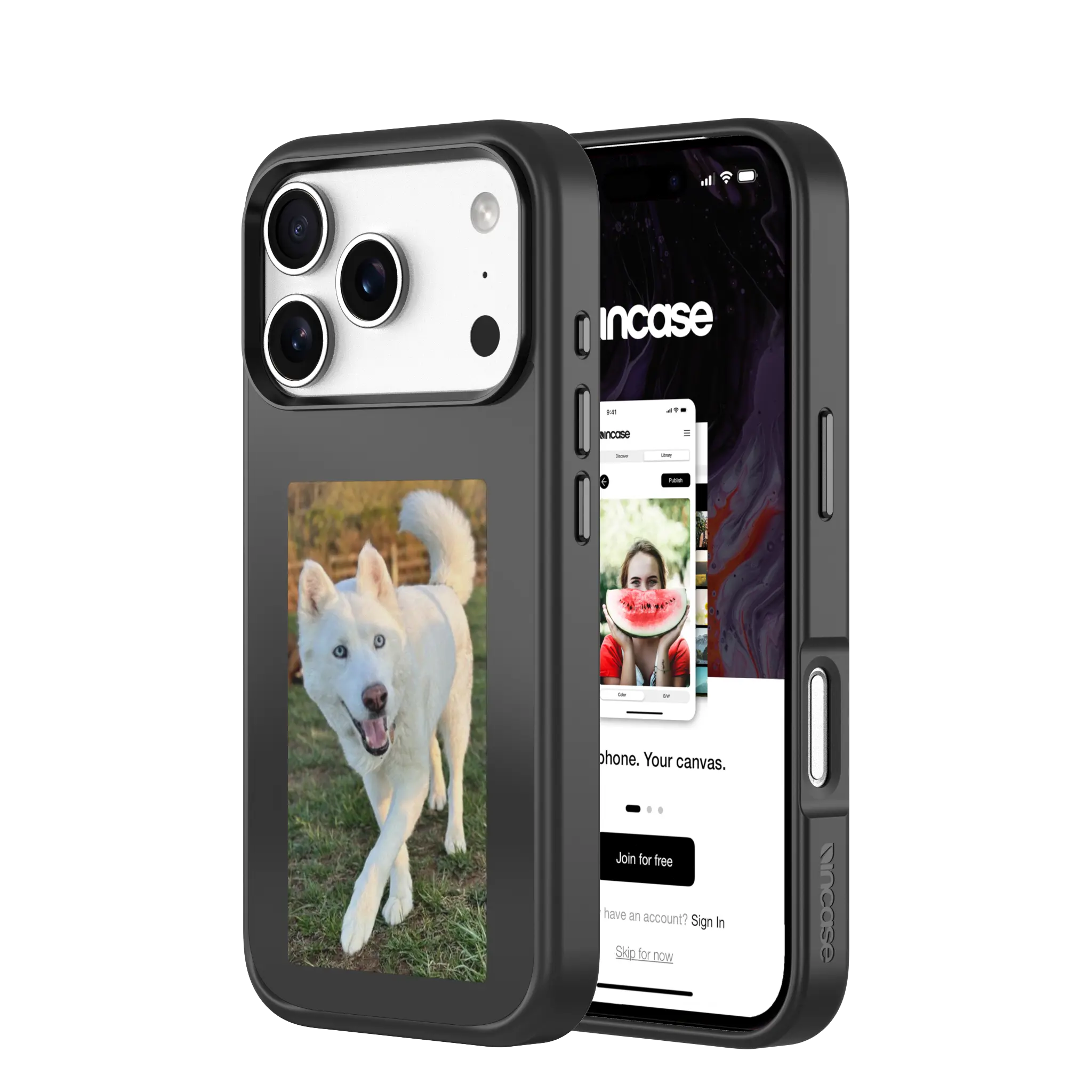 incase-my-flip-screen-h-lle-iphone-17-pro-schwarz-e-ink image 2