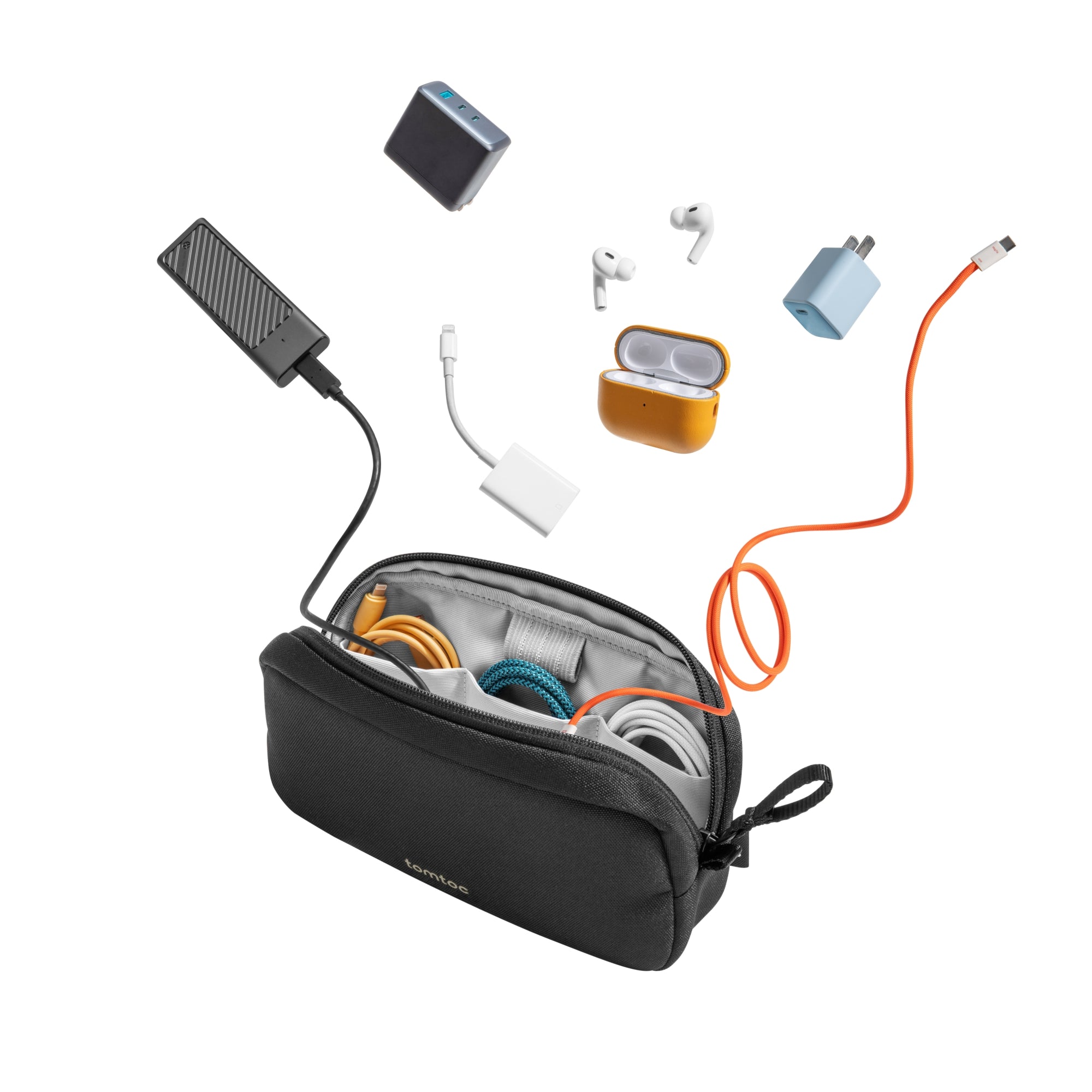 tomtoc-light-t12-zubeh-rtasche-1l-schwarz-recycelt-kabeltasche image 2